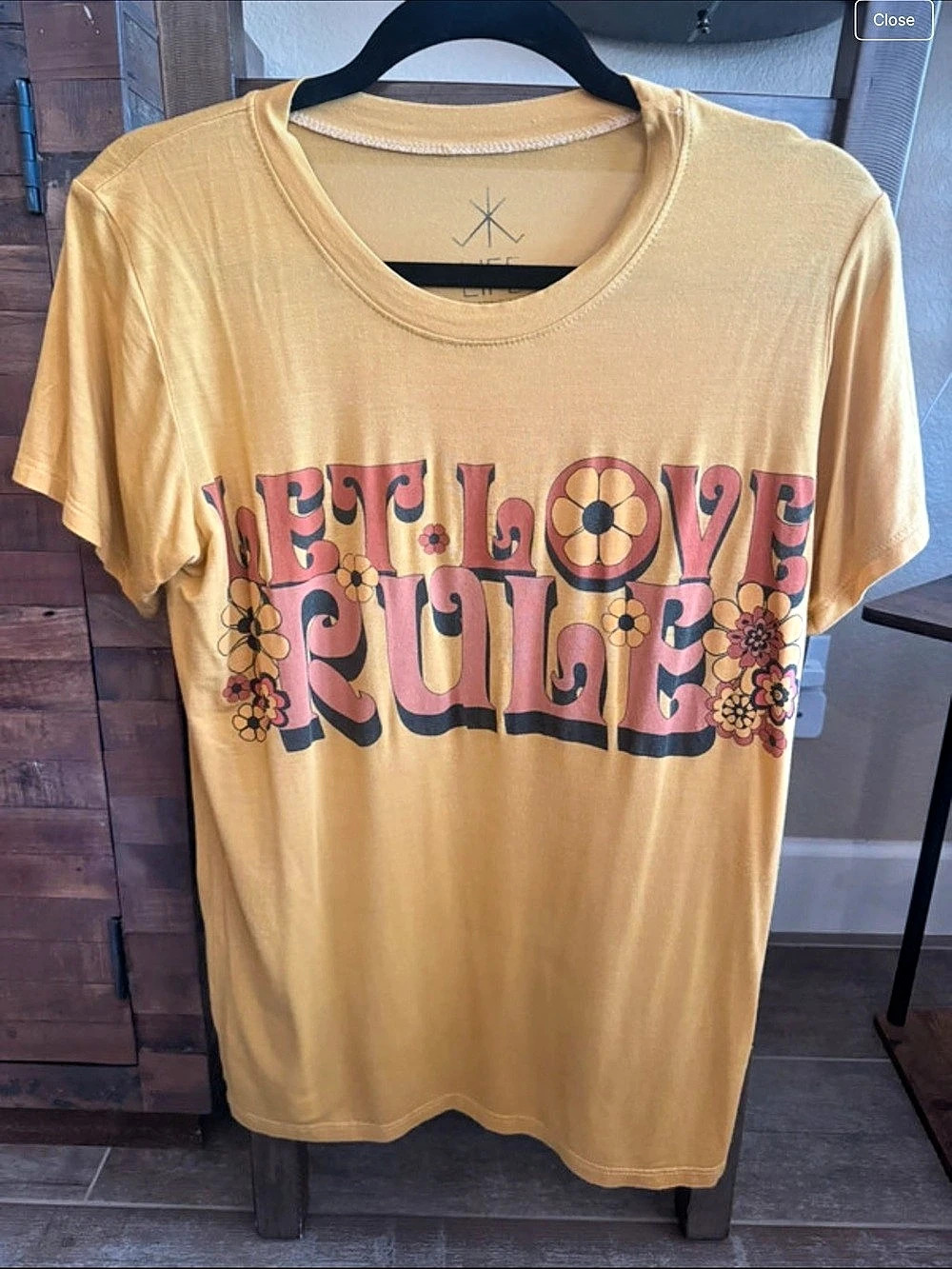 LIFE Clothing Co. Floral Graphic Tee Yellow & Pink Small